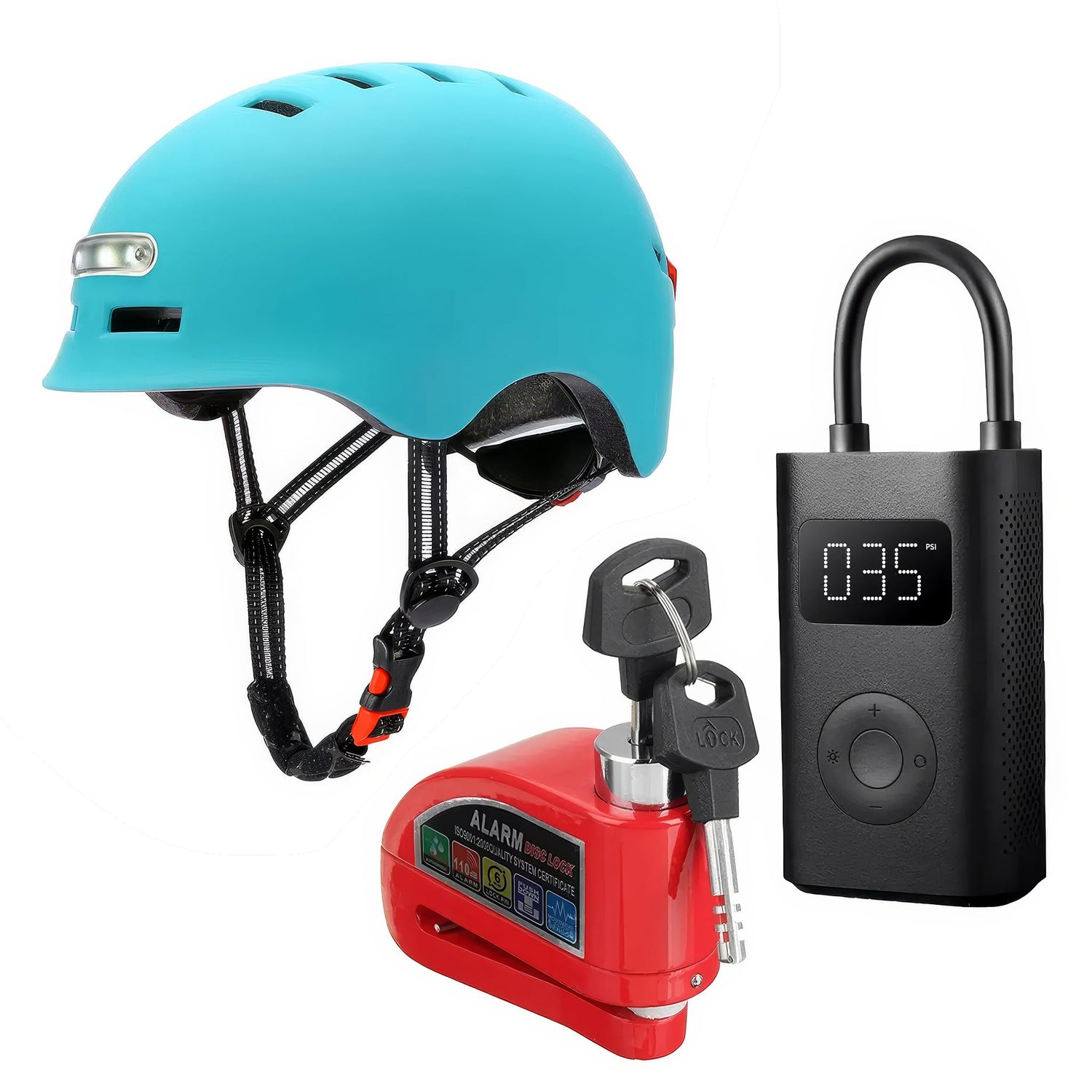 E-Scooter Accessories Bundle with Aqua Helmet | Australian E-Scooters