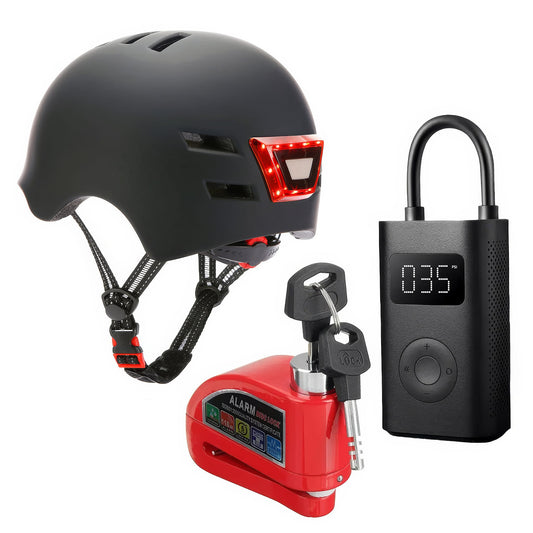Accessories Bundle, Helmet, Lock, and Pump | Australian E-Scooters